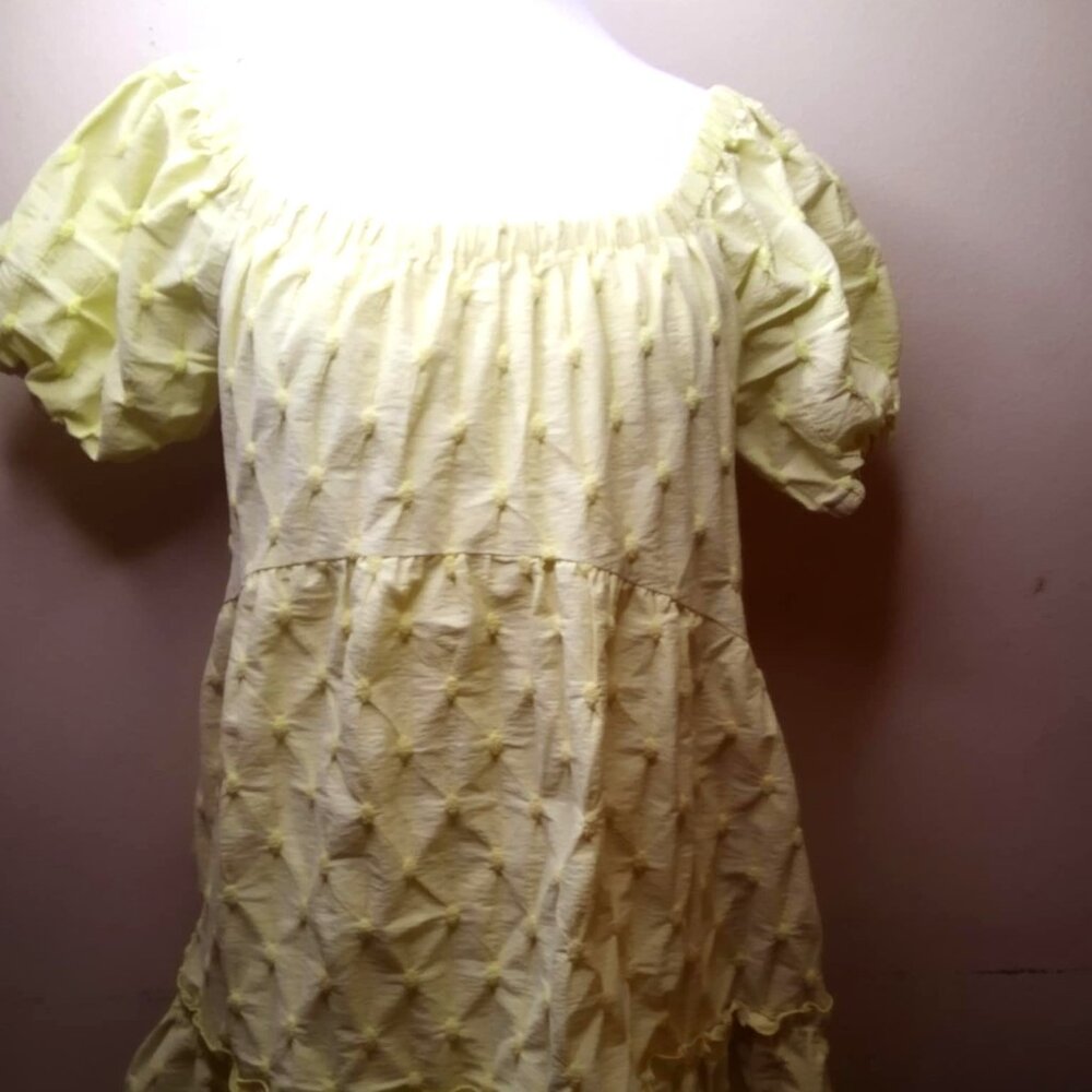 Yellow Pleated Dress